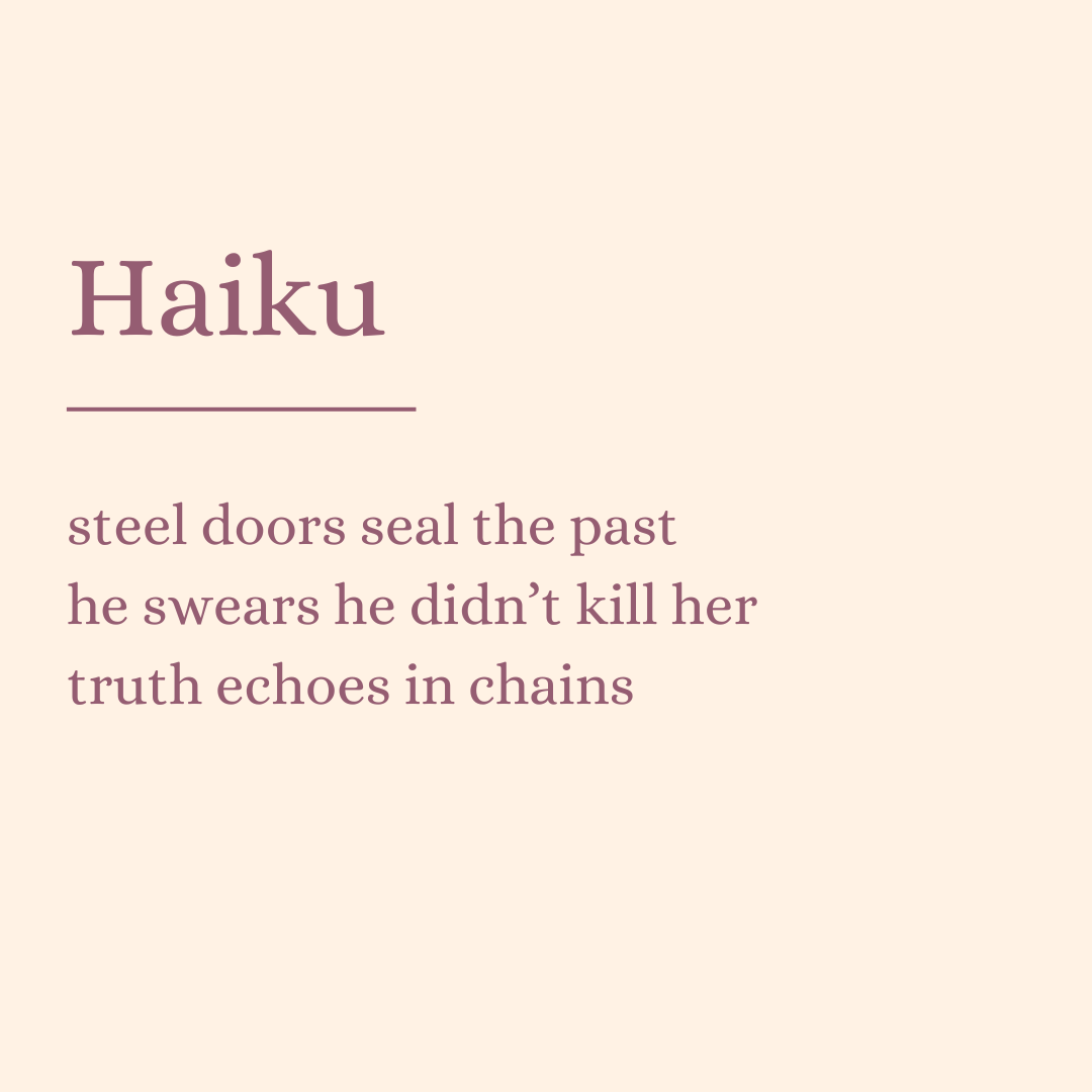 Haiku text on a beige background