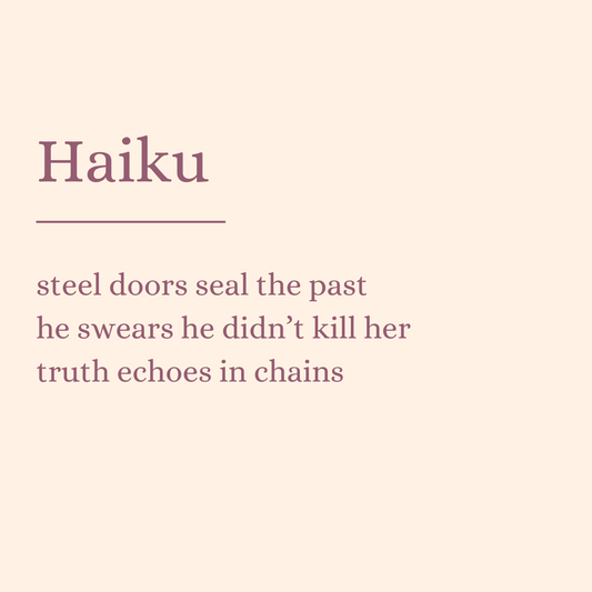 Haiku text on a beige background